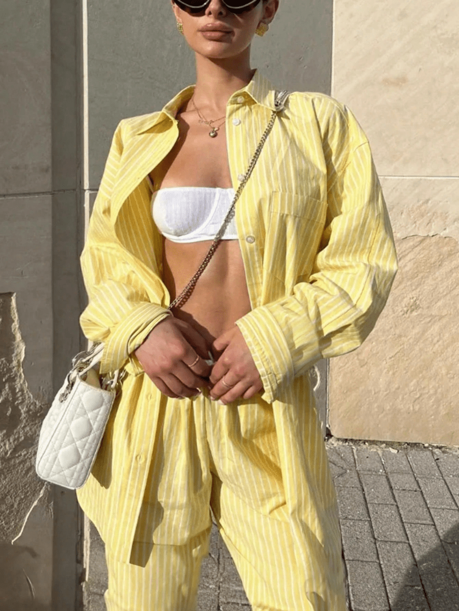 Capri Rayé Primavera Verano Conjunto - MARYLUS