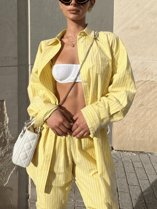 Capri Rayé Primavera Verano Conjunto - MARYLUS