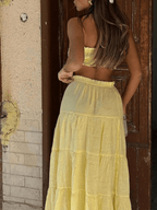 Conjunto Bohème – Top Bandeau y Falda Maxi - MARYLUS