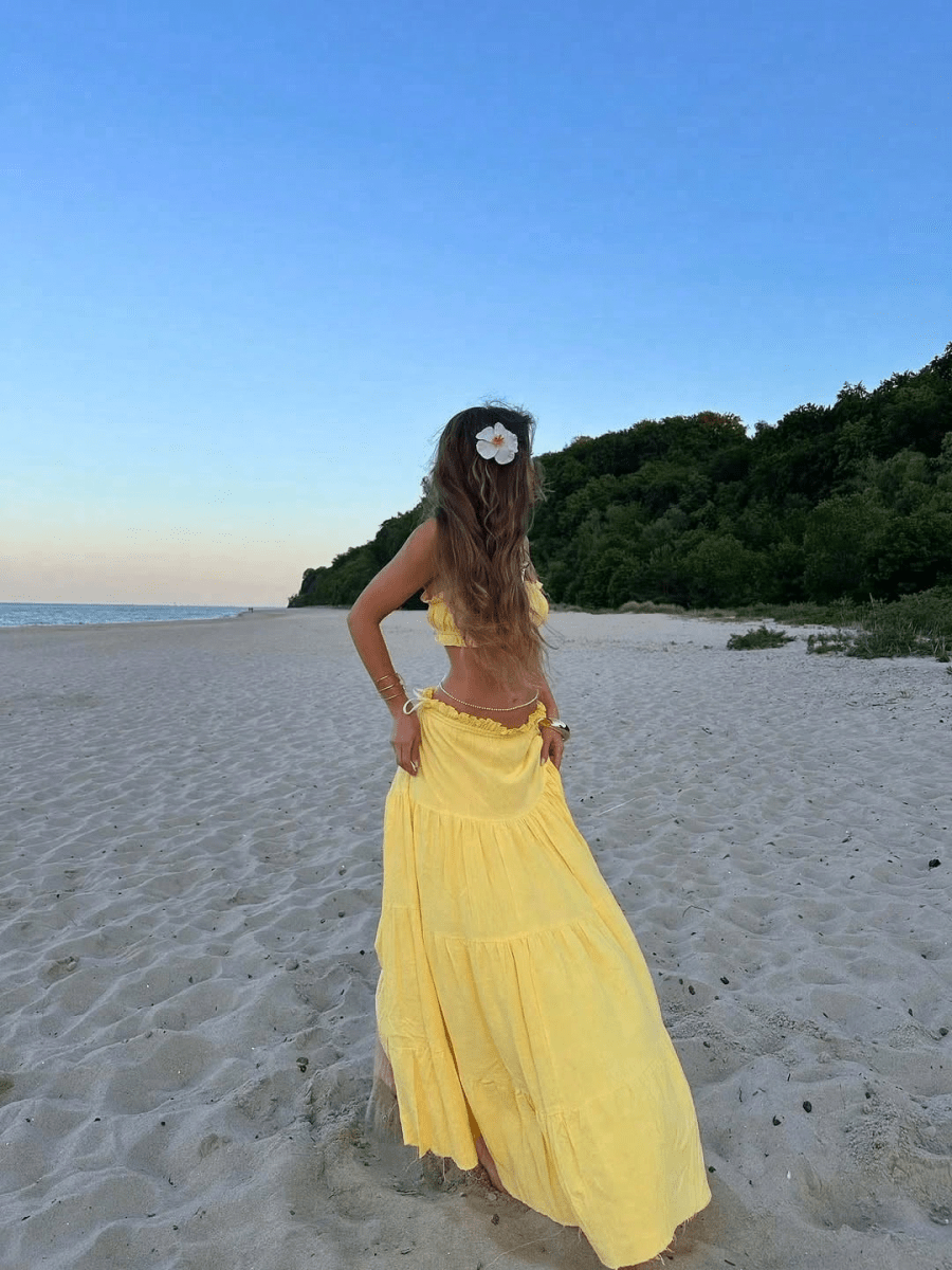 Conjunto Bohème – Top Bandeau y Falda Maxi - MARYLUS