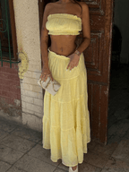 Conjunto Bohème – Top Bandeau y Falda Maxi - MARYLUS