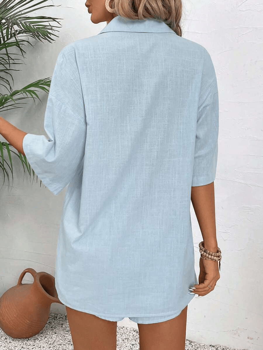 Conjunto Capri Blusa Manga Corta y Short Verano - MARYLUS