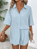 Conjunto Capri Blusa Manga Corta y Short Verano - MARYLUS