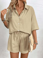 Conjunto Capri Blusa Manga Corta y Short Verano - MARYLUS