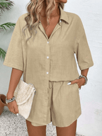 Conjunto Capri Blusa Manga Corta y Short Verano - MARYLUS
