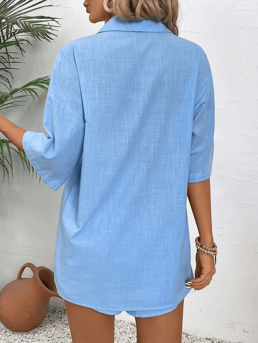 Conjunto Capri Blusa Manga Corta y Short Verano - MARYLUS