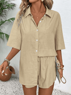 Conjunto Capri Blusa Manga Corta y Short Verano - MARYLUS