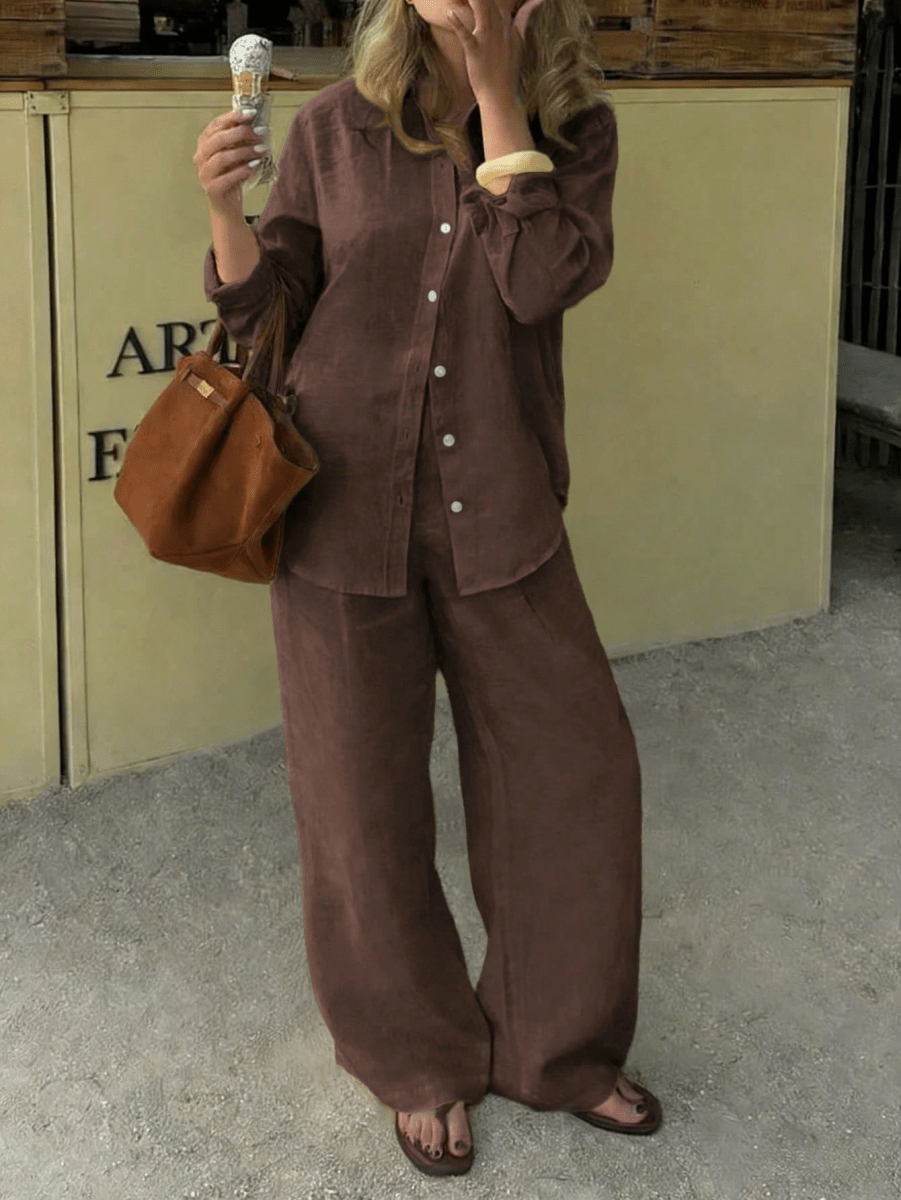 Conjunto Casual de Algodón Puro Dos Piezas - MARYLUS