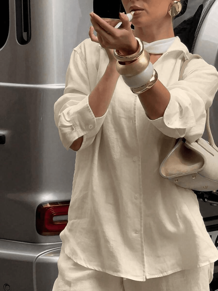 Conjunto Giorgia Elegant – Blusa Hombros Caídos y Pantalón Ancho - MARYLUS