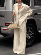 Conjunto Giorgia Elegant – Blusa Hombros Caídos y Pantalón Ancho - MARYLUS