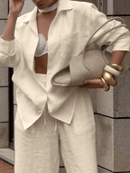 Conjunto Giorgia Elegant – Blusa Hombros Caídos y Pantalón Ancho - MARYLUS