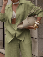 Conjunto Giorgia Elegant – Blusa Hombros Caídos y Pantalón Ancho - MARYLUS