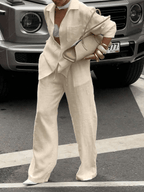Conjunto Giorgia Elegant – Blusa Hombros Caídos y Pantalón Ancho - MARYLUS