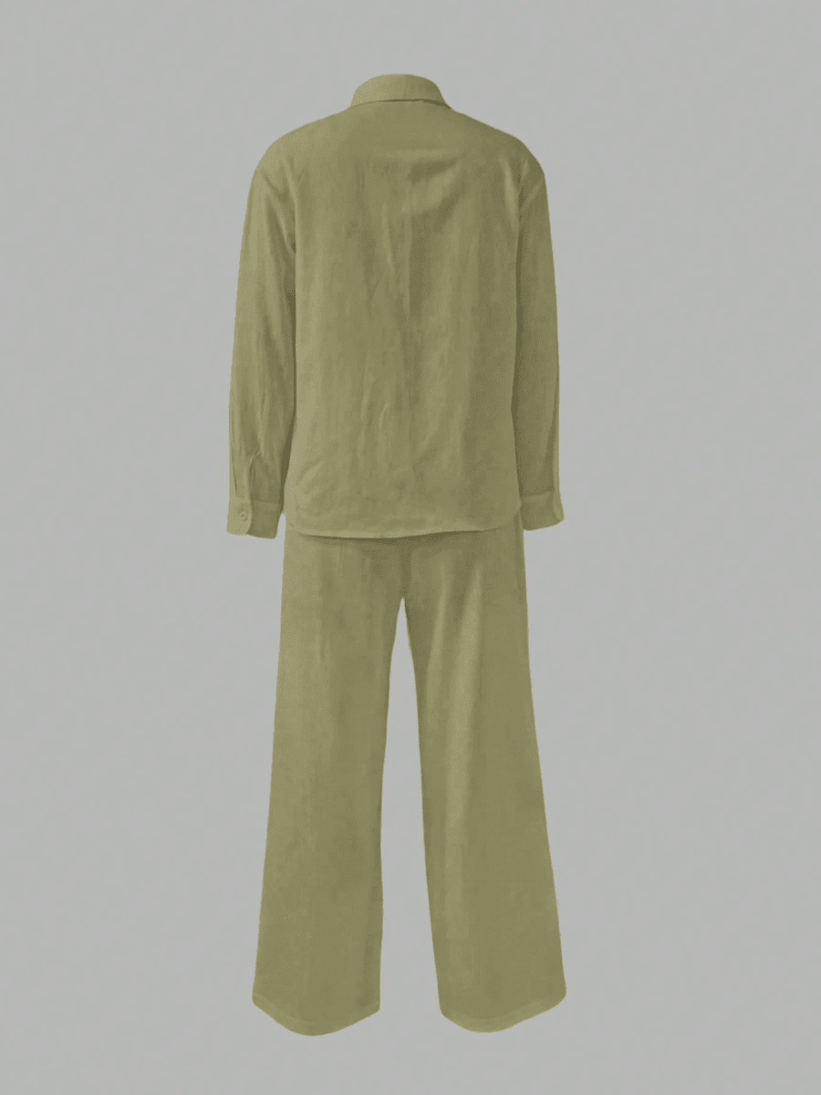 Conjunto Giorgia Elegant – Blusa Hombros Caídos y Pantalón Ancho - MARYLUS