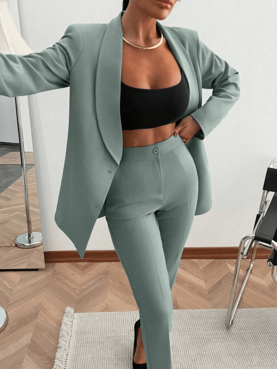 Conjunto Monaco – Blazer Cruzado con Pantalón de Traje - MARYLUS