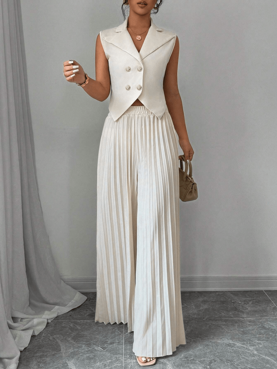 Conjunto Versailles – Chaleco Blazer con Pantalón Plisado - MARYLUS