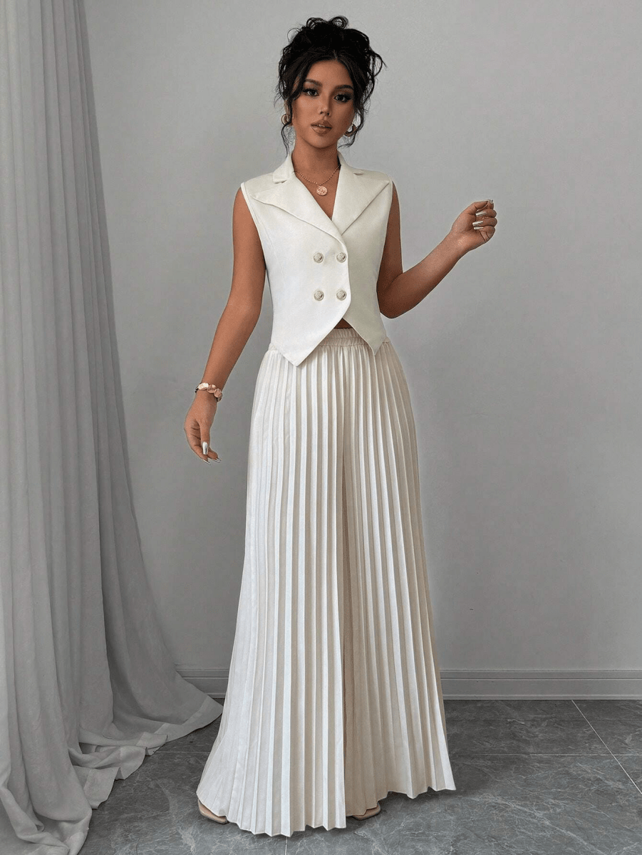 Conjunto Versailles – Chaleco Blazer con Pantalón Plisado - MARYLUS