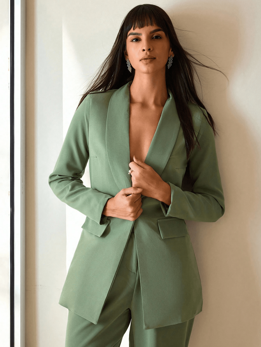Conjunto Victoria – Blazer Doble Botonadura con Pantalón Pierna Ancha - MARYLUS