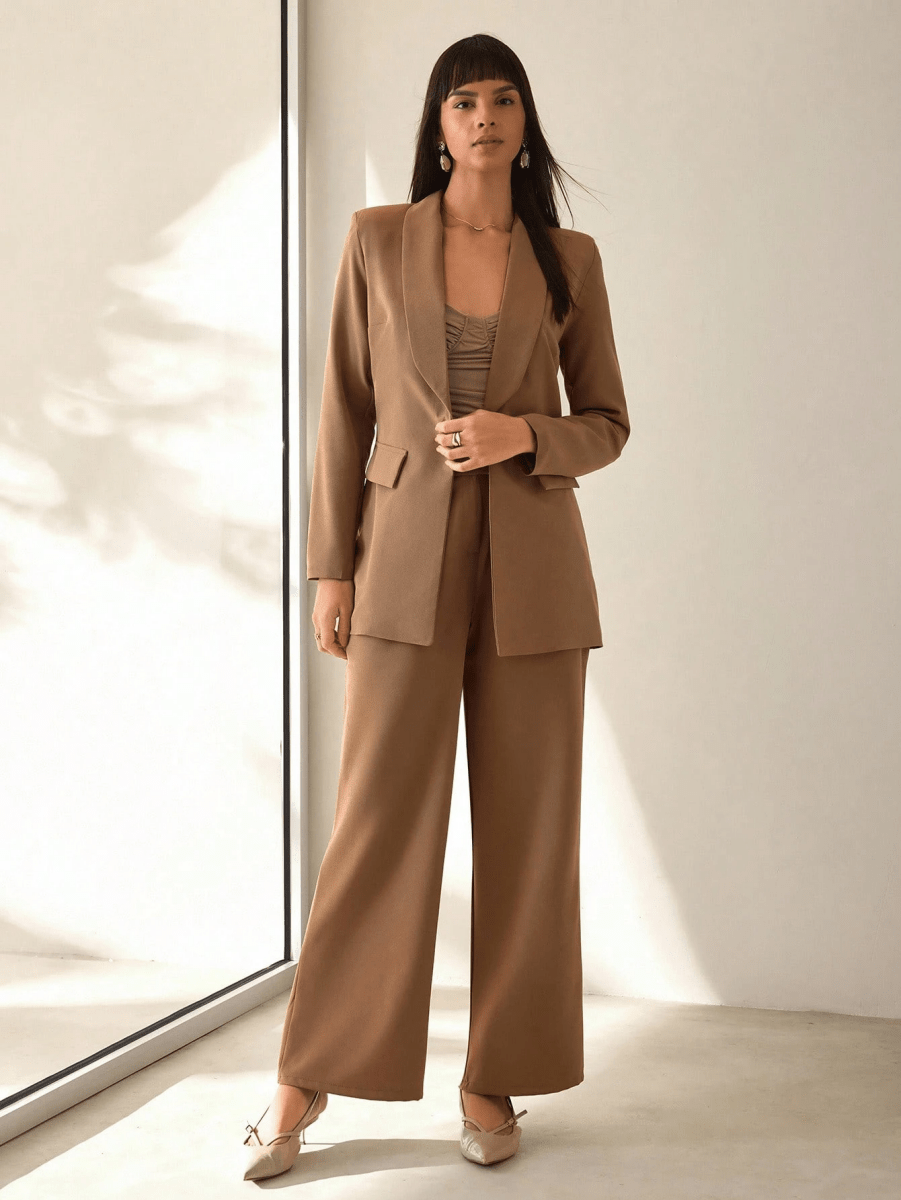 Conjunto Victoria – Blazer Doble Botonadura con Pantalón Pierna Ancha - MARYLUS