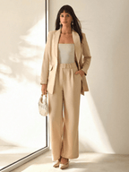 Conjunto Victoria – Blazer Doble Botonadura con Pantalón Pierna Ancha - MARYLUS