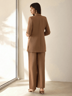 Conjunto Victoria – Blazer Doble Botonadura con Pantalón Pierna Ancha - MARYLUS