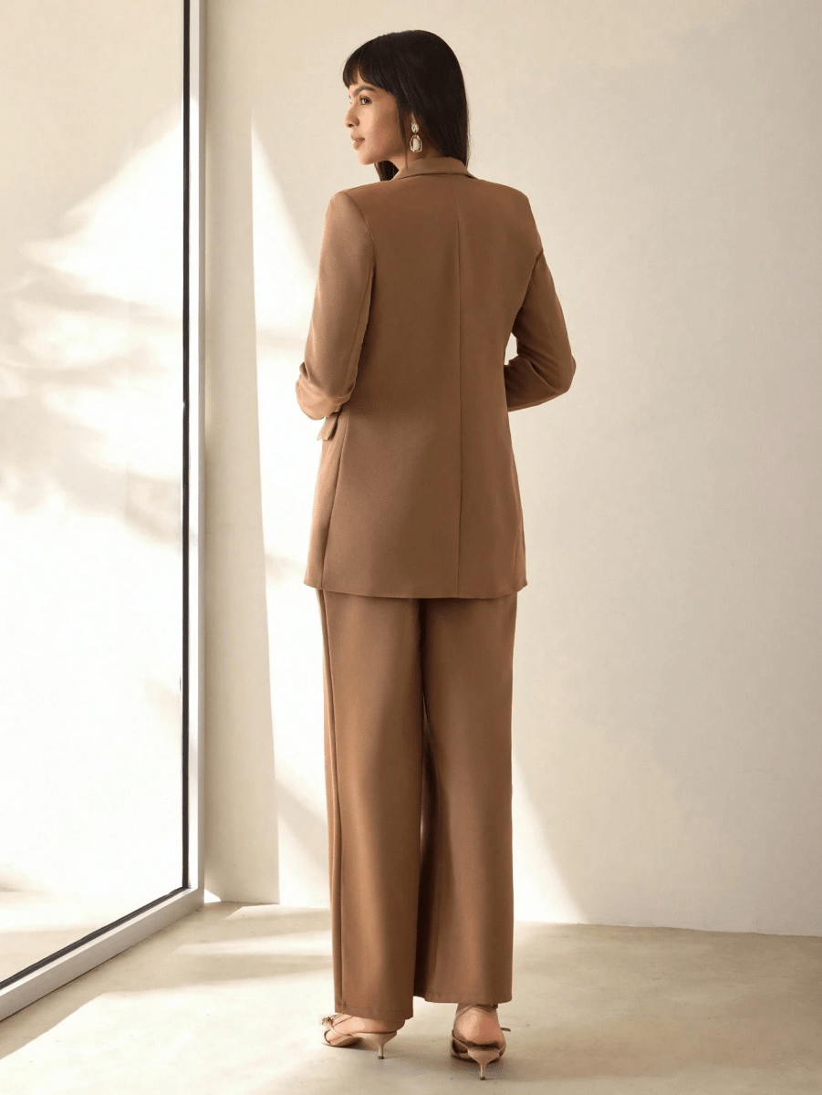 Conjunto Victoria – Blazer Doble Botonadura con Pantalón Pierna Ancha - MARYLUS