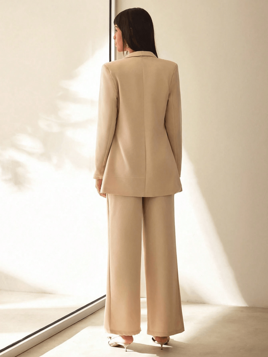 Conjunto Victoria – Blazer Doble Botonadura con Pantalón Pierna Ancha - MARYLUS