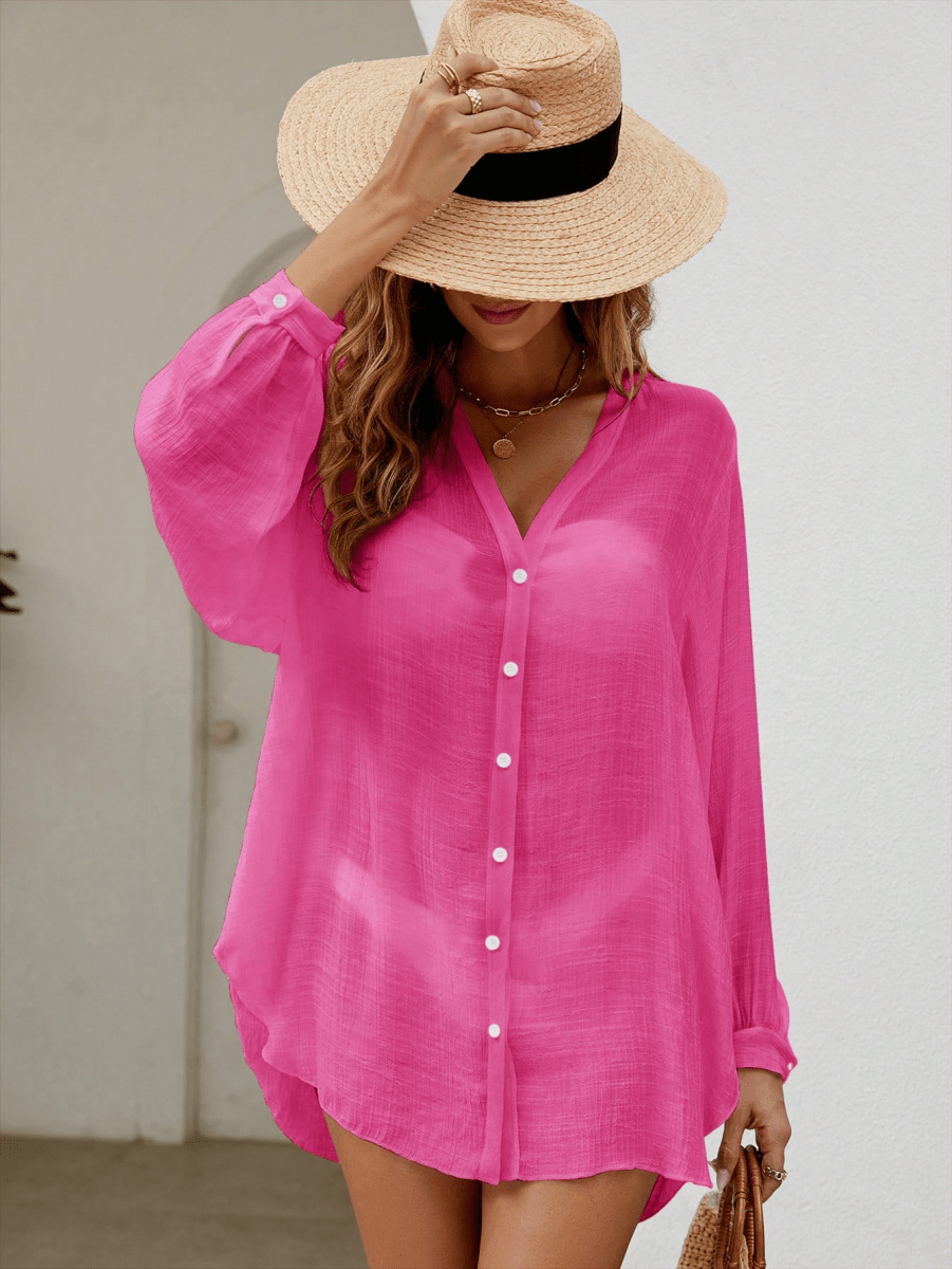 Kimono Brisa – Cuello V con Botones y Manga Larga - MARYLUS