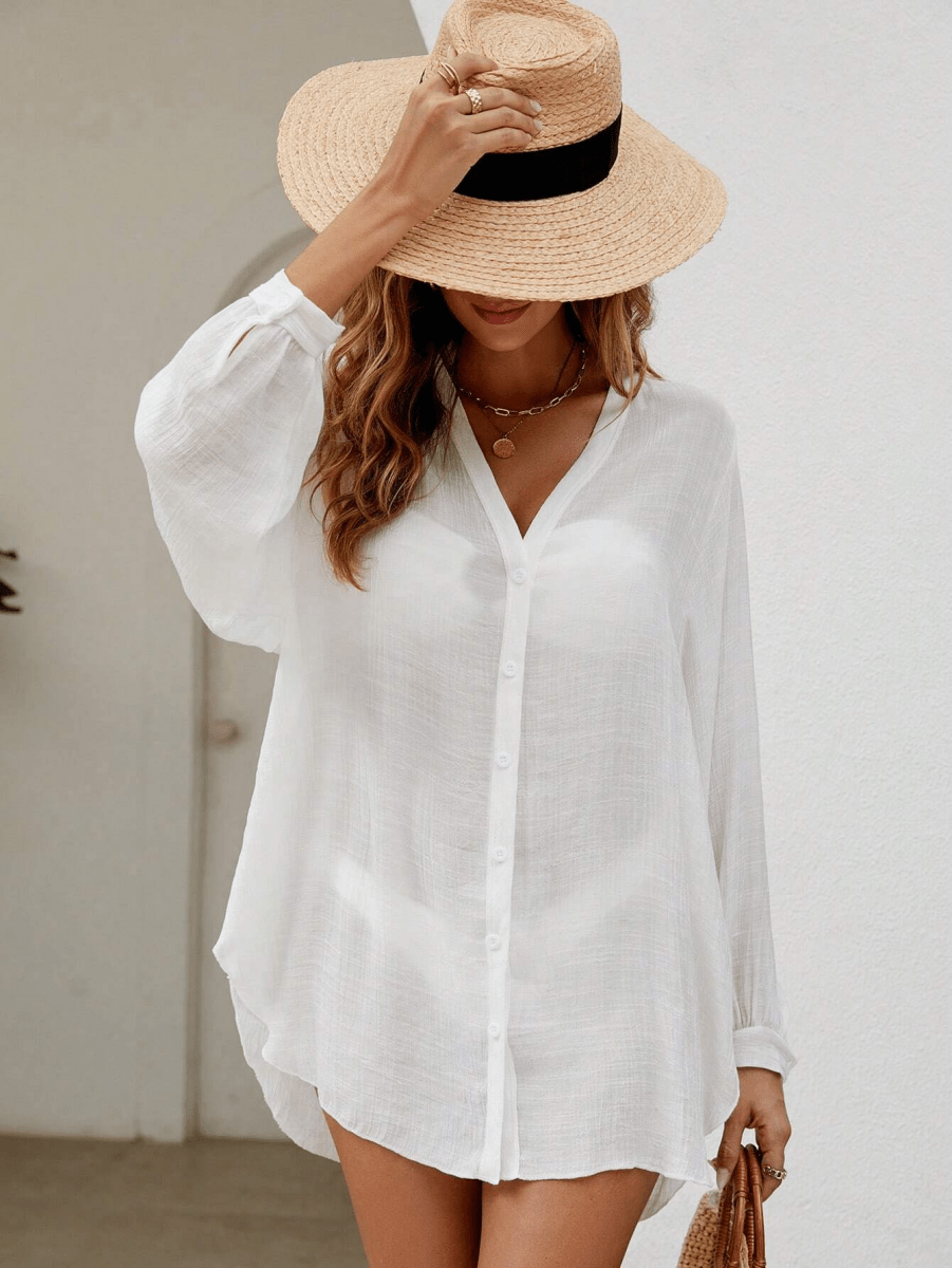 Kimono Brisa – Cuello V con Botones y Manga Larga - MARYLUS