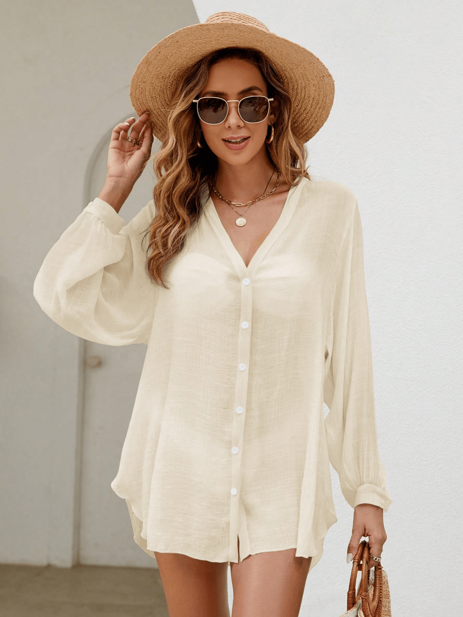 Kimono Brisa – Cuello V con Botones y Manga Larga - MARYLUS