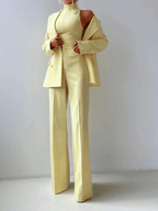 Set Lumière – Blazer, Top Cuello Alto y Pantalón Pierna Ancha - MARYLUS
