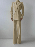 Set Lumière – Blazer, Top Cuello Alto y Pantalón Pierna Ancha - MARYLUS