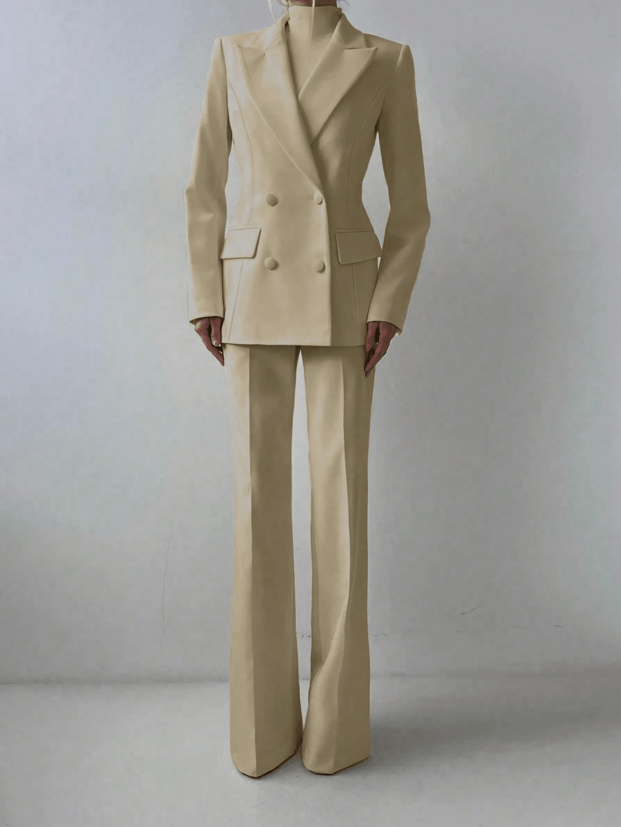 Set Lumière – Blazer, Top Cuello Alto y Pantalón Pierna Ancha - MARYLUS