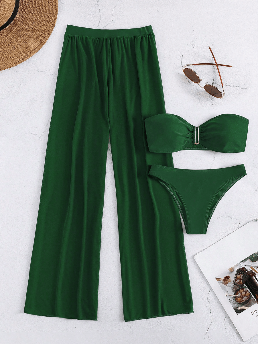 Set TriSolange – Bikini Bandeau Pantalón Semitransparente - MARYLUS