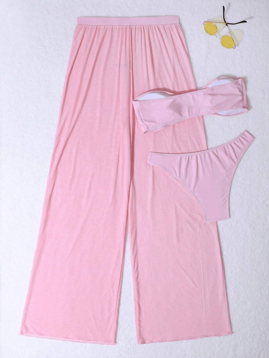 Set TriSolange – Bikini Bandeau Pantalón Semitransparente - MARYLUS