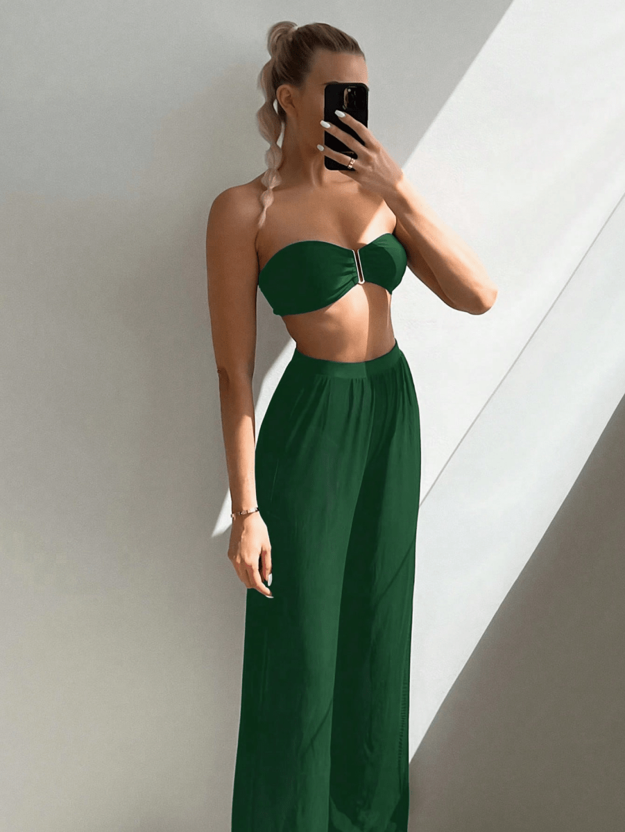 Set TriSolange – Bikini Bandeau Pantalón Semitransparente - MARYLUS