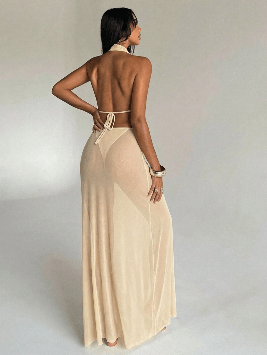 Vestido Aura – Drapeado con Espalda Descubierta - MARYLUS
