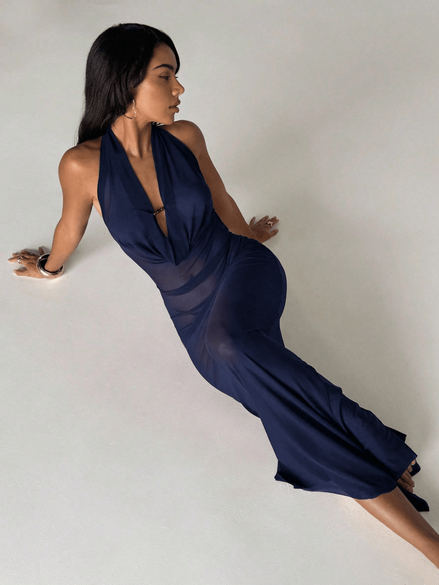 Vestido Aura – Drapeado con Espalda Descubierta - MARYLUS