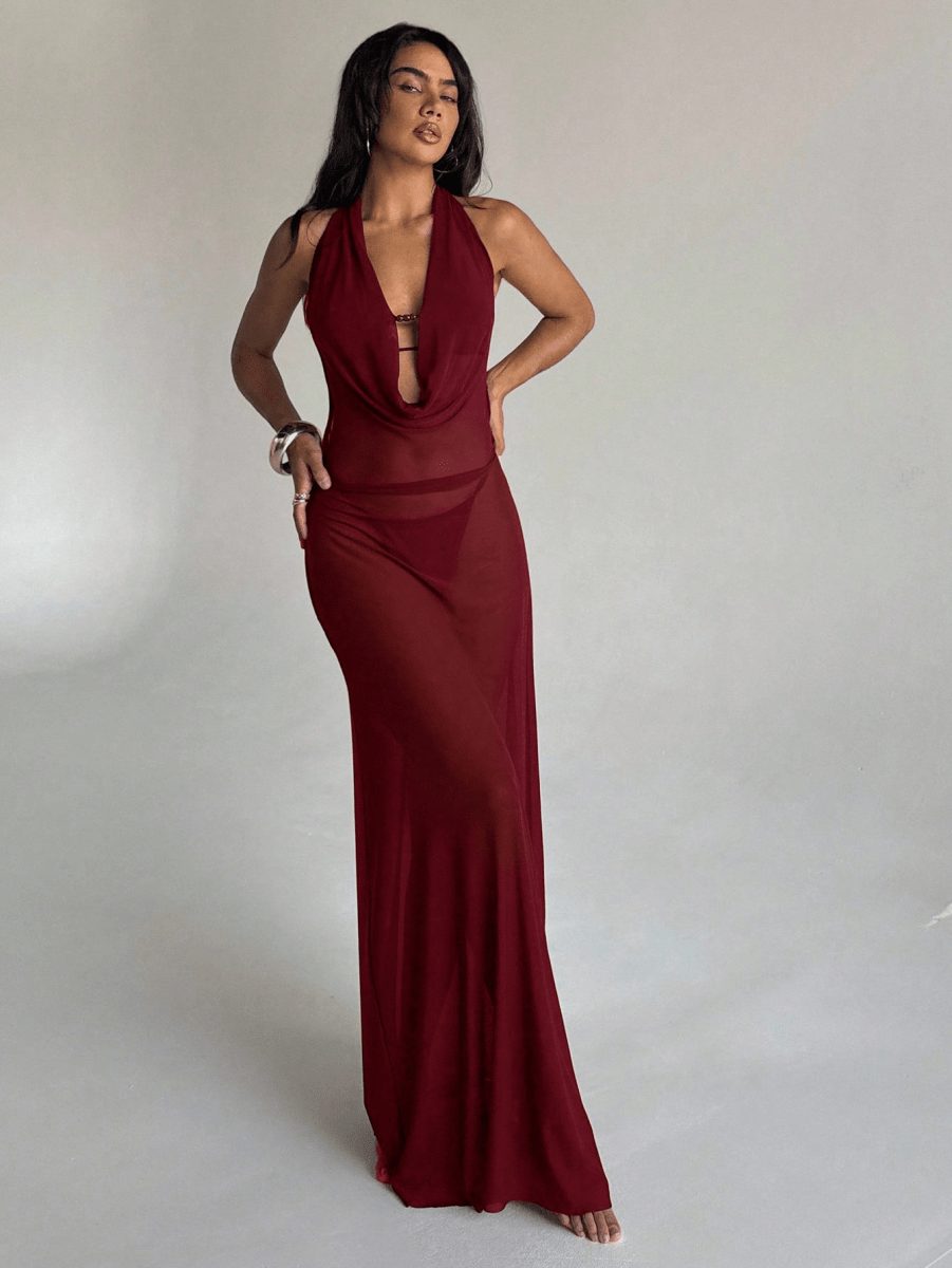 Vestido Aura – Drapeado con Espalda Descubierta - MARYLUS