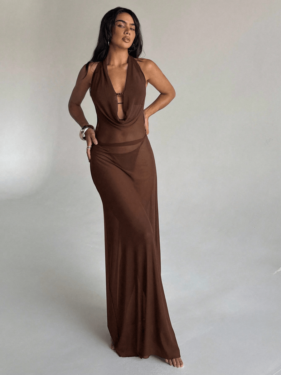 Vestido Aura – Drapeado con Espalda Descubierta - MARYLUS