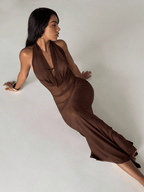 Vestido Aura – Drapeado con Espalda Descubierta - MARYLUS