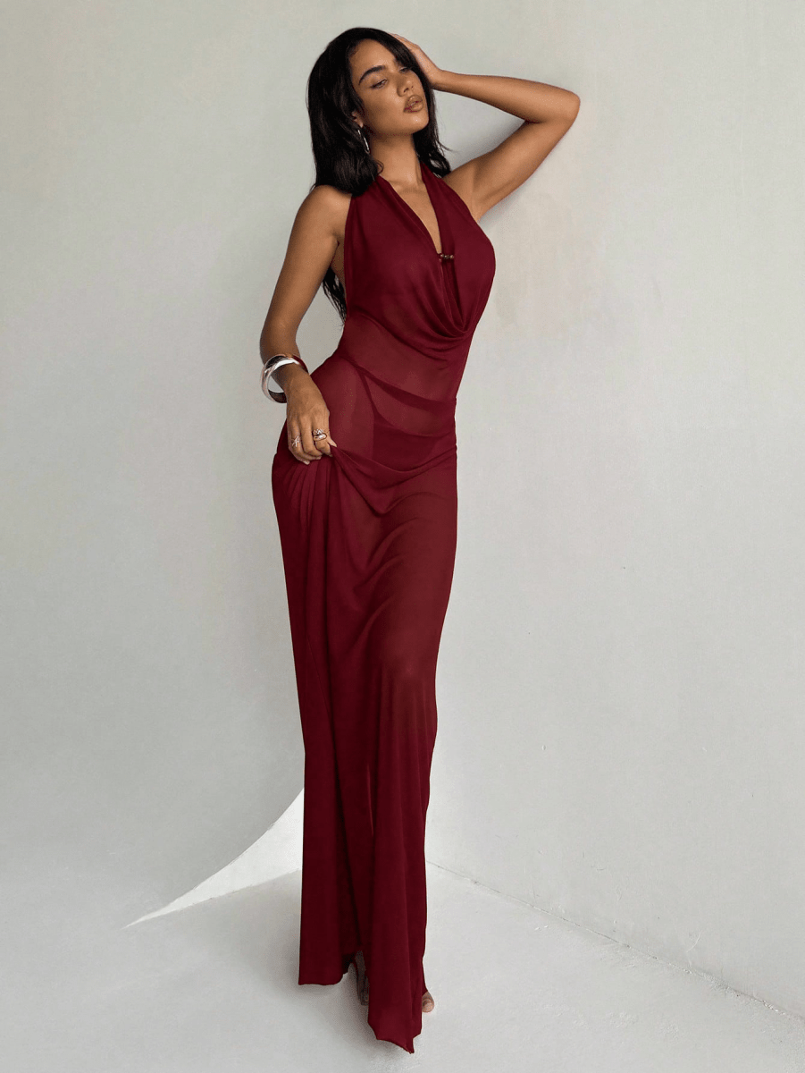 Vestido Aura – Drapeado con Espalda Descubierta - MARYLUS
