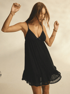 Vestido Lace – Mini de Encaje con Tirantes Finos y Volante - MARYLUS