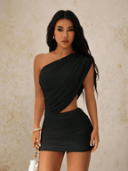 Vestido Mykonos Cutout – One Shoulder Mini Fruncido - MARYLUS