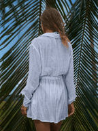 Vestido Palmera – Camisero Corto con Cordón en Cintura - MARYLUS