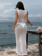 Vestido Riviera – Largo Calado con Escote V y Lazo Frontal - MARYLUS